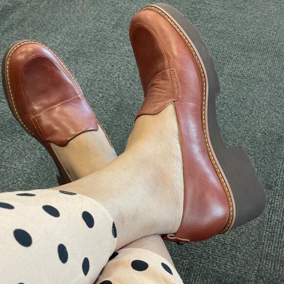 Naturalizer Darry Lug Sole Loafer Cappuccino Leather 9.5 W NWT - Picture 2 of 5